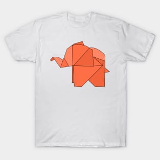 Orange origami elephant T-Shirt